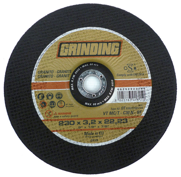 grinding disco per granito 230×3,2 vtmc/t
