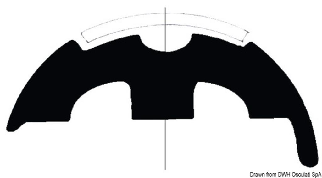 Base per profili PVC bianco 45 mm 44.480.35