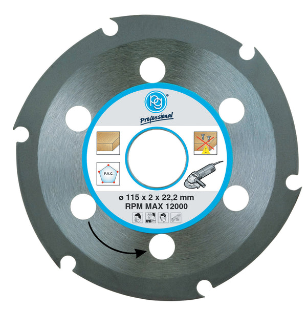 disco da taglio legno plastica 115x2mm