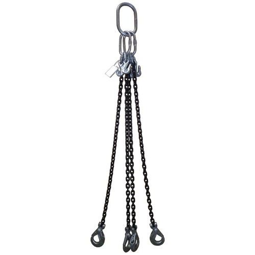 Imbracatura catena a 4 trefoli – Portata da 2360 a 17.000 kg – Regolabile tramite gancio autobloccante