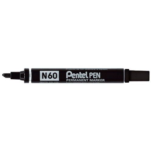 Pennarello indelebile N60 – Punta smussata – Con cappuccio – Pentel