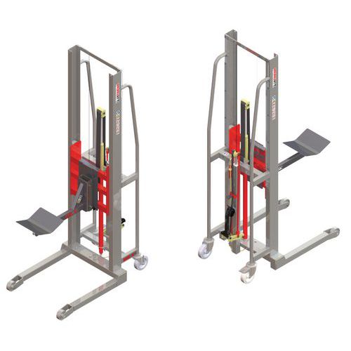 Carrello elevatore GR manuale con sperone a rullo e piano a V – Portata 300 kg