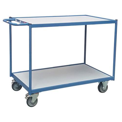 Carrello con barra di spinta orizzontale – 2 ripiani – Portata 250 kg – Fimm