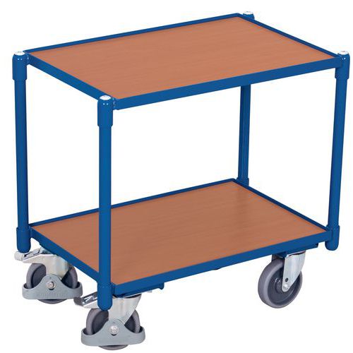 Carrello 2 ripiani in legno portacontenitori a norma europea – Portata 250 kg