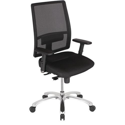 Sedia da ufficio Bizzi con braccioli 3D – Schienale in rete – Nero – Nowystyl