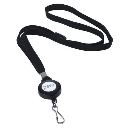 Il portabadge retrattile con lanyard – Nero – Pavo