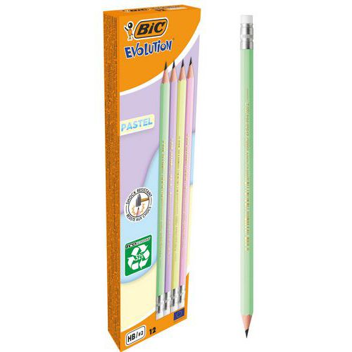 Matita per carta Évolution Pastel con gomma – Bic