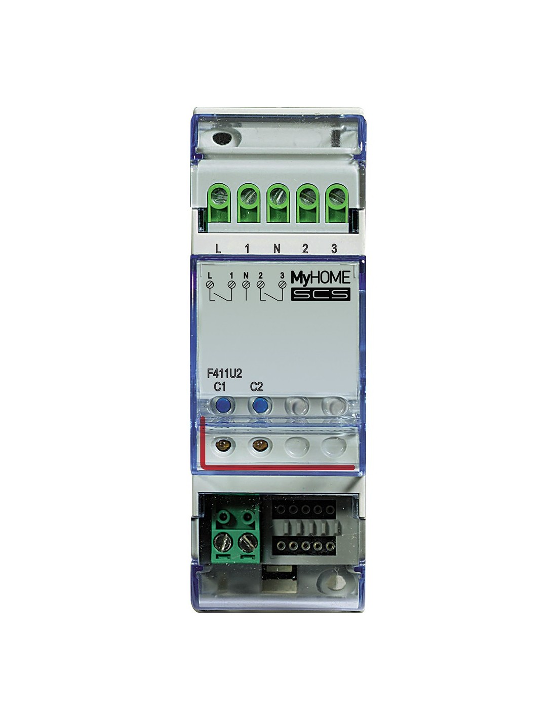 Attuatore Bticino 2 canali indipendenti 2 moduli DIN F411U2