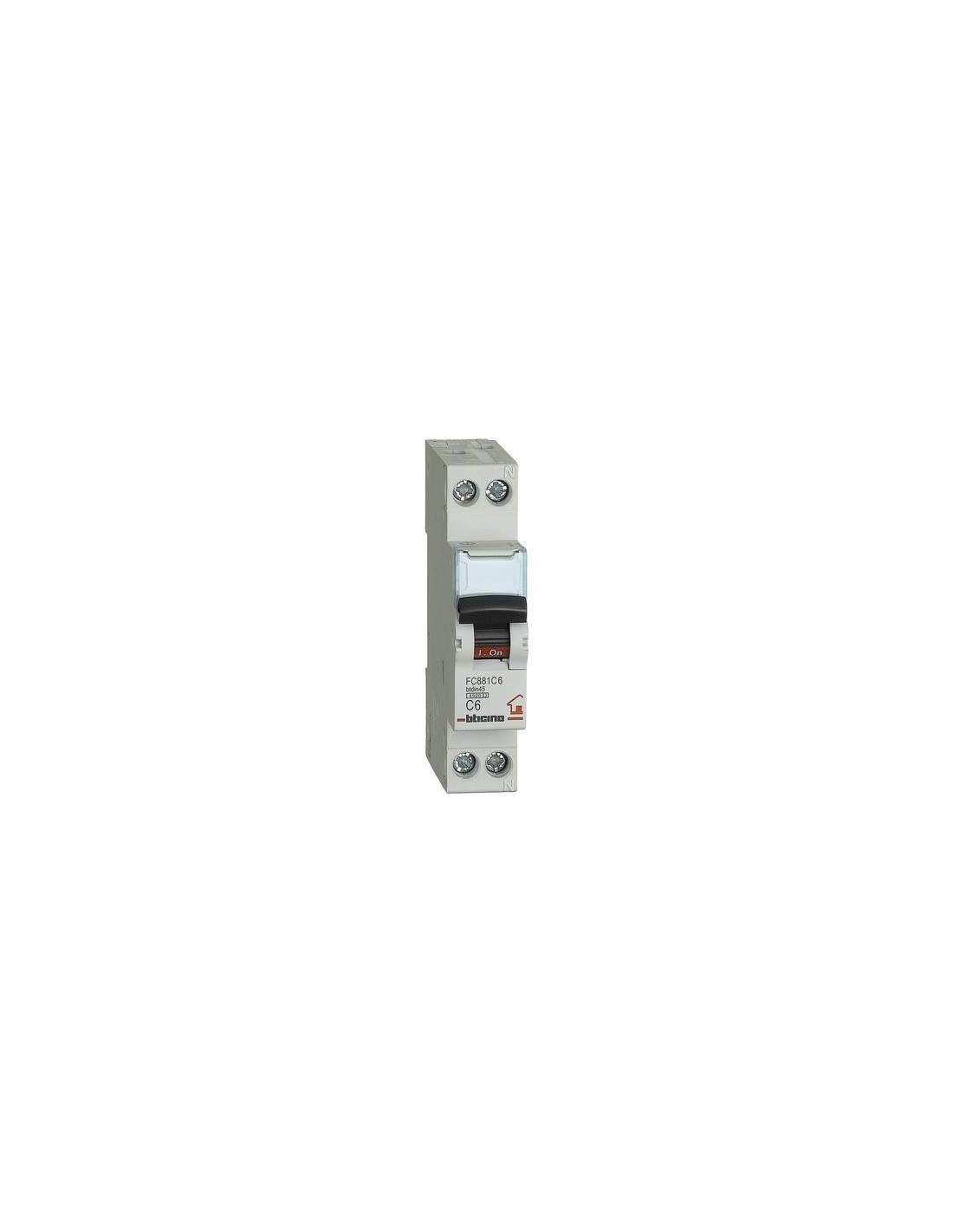 Bticino magnetotermico 6A 1+N 4,5KA FC881C6