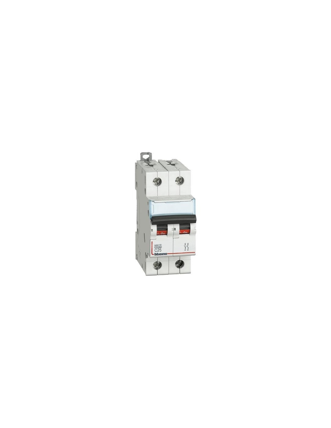 Interruttore magnetotermico Bticino 2P 25A 10kA tipo C 2 moduli FH82C25