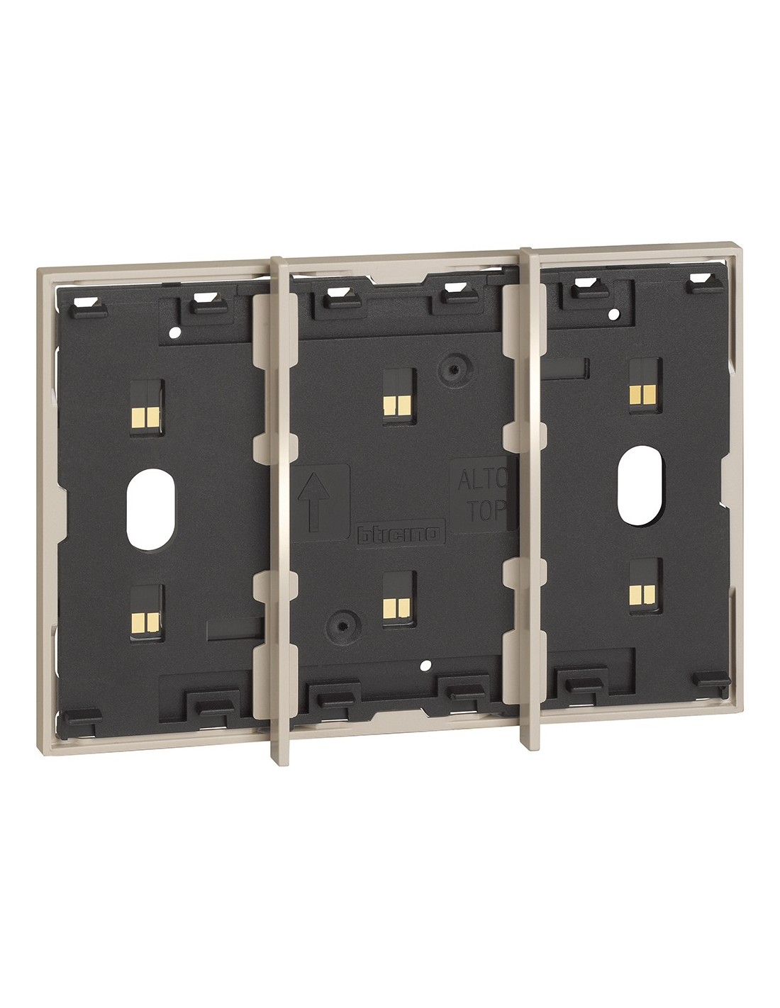 Frame Elettrificato Bticino Living Now 3 moduli Sabbia KM8103