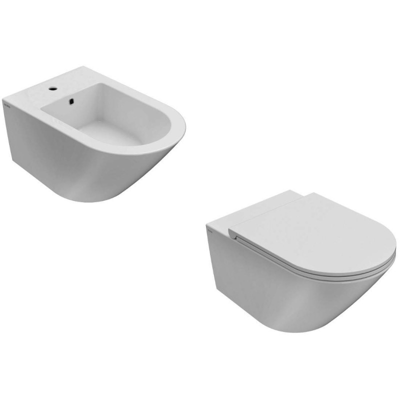 Coppia di vaso e bidet sospesi con dimensioni 57×36 cm Globo Forty3 KITFORTY3BI