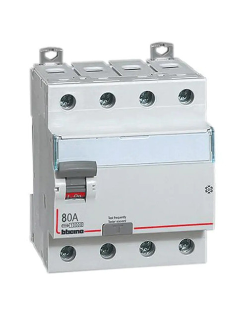 Interruttore differenziale puro Bticino 4 poli 80A 300mA tipo AC 4 moduli G744AC80