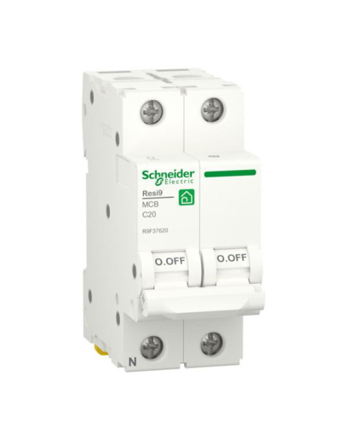 Interruttore magnetotermico Schneider 20A 1P+N 4,5KA C 2 Moduli