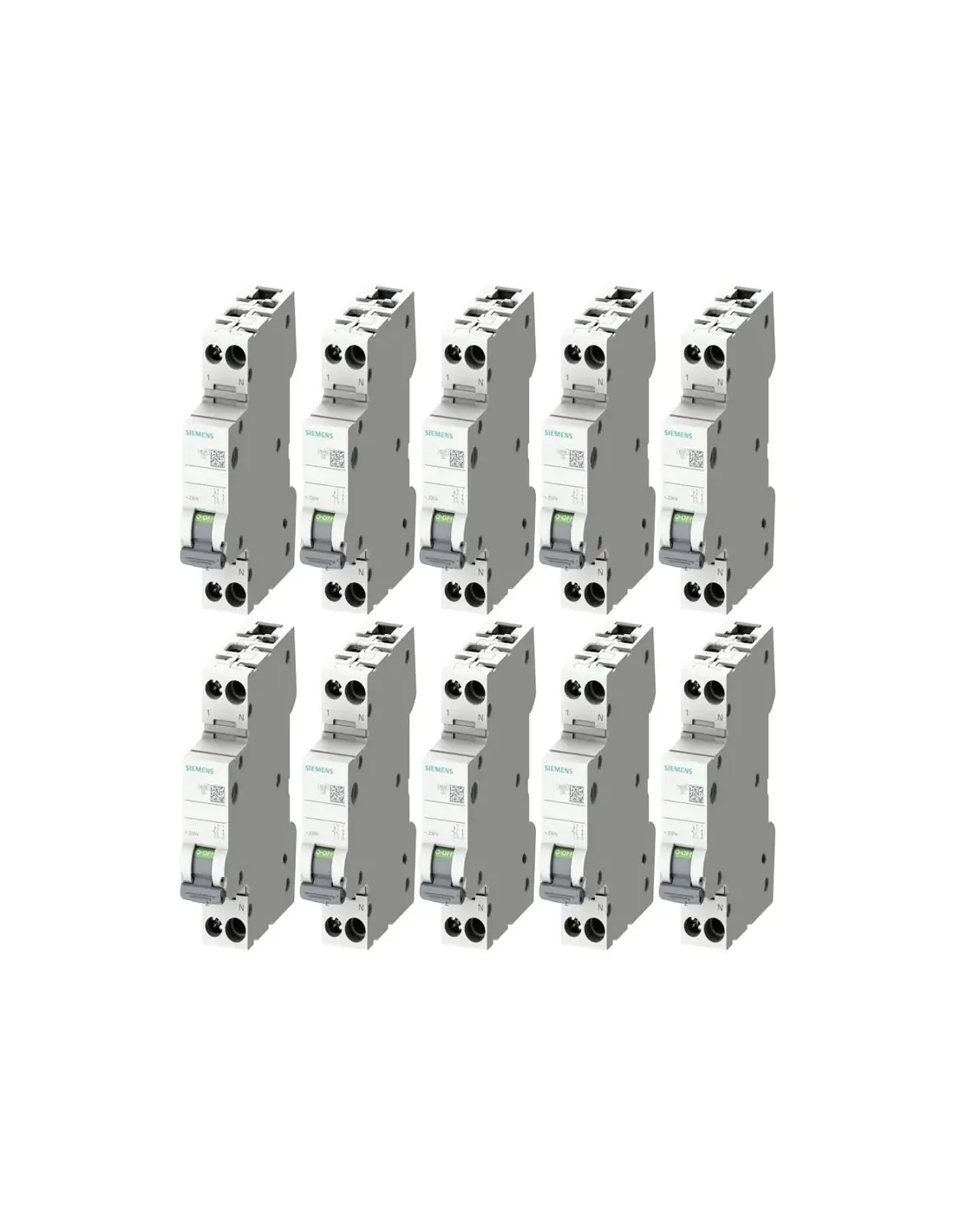 kit Interruttori magnetotermici Siemens 6A 1P+N 4,5KA curva C 1 modulo 5SL30067