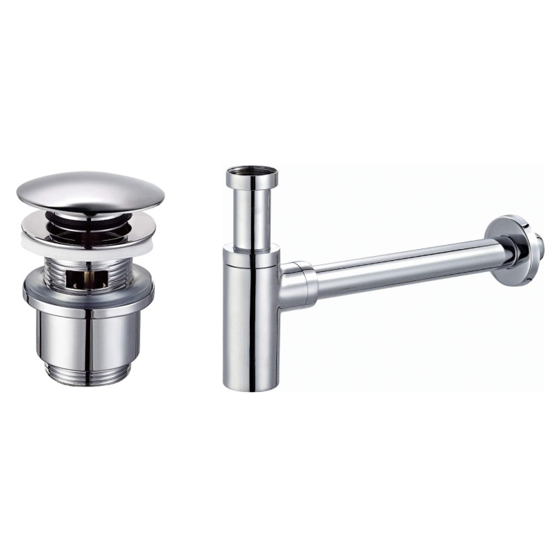 Kit sifone e piletta di scarico con troppo pieno Tecom KITSCA5
