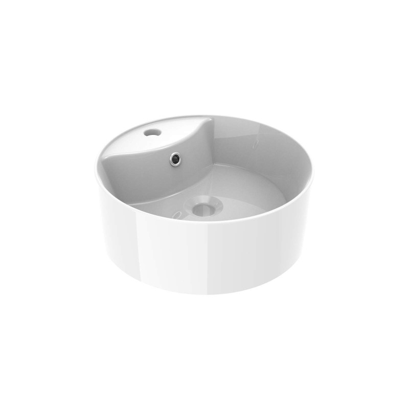 Lavabo da appoggio modello tondo colore bianco lucido Ercos Olimpia BLCERLOLIM0001