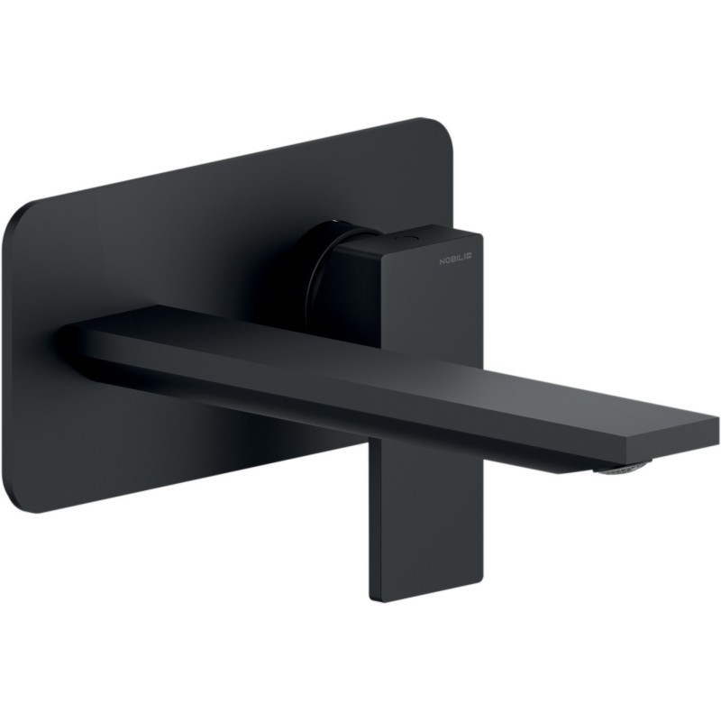 Miscelatore lavabo nero opaco a parete con bocca lunga 20 cm Nobili Seven SE124198/1BM