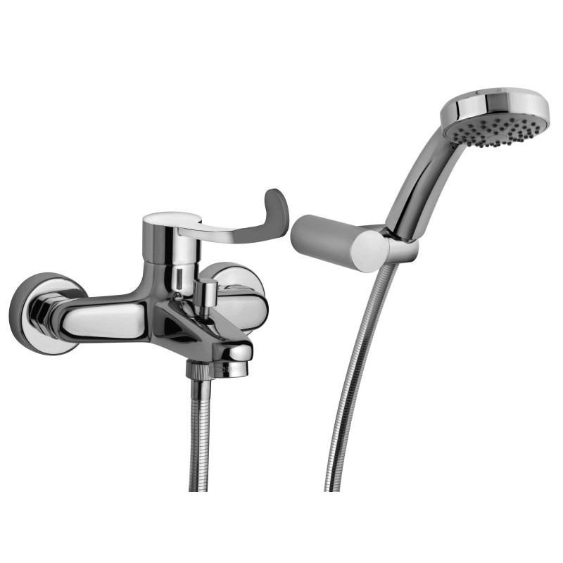 Miscelatore vasca esterno con leva clinica e kit doccia Paini Smart Medical SHCR105