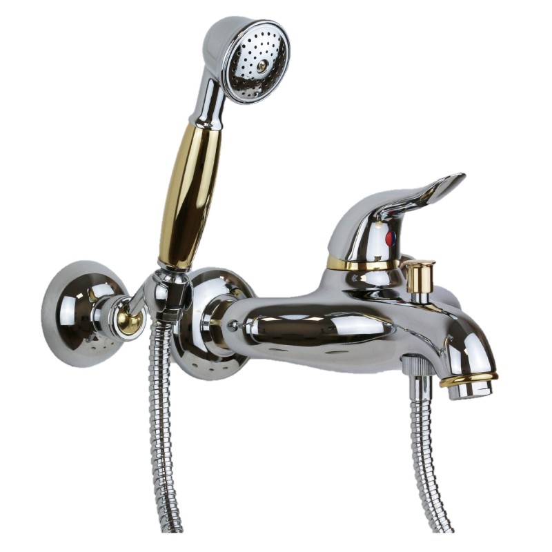 Miscelatore vasca esterno con set doccia in colore cromo-oro Nice Wilson 2828003CRO