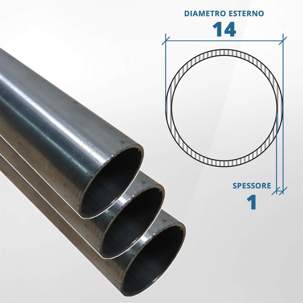 Tubo diametro 14 spessore 1 mm (opaco) – AISI 316L tub14/1-316_opaco