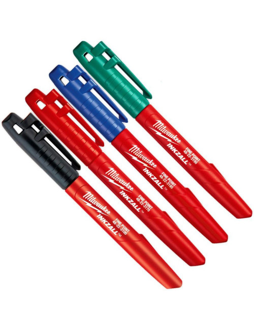 Set Pennarelli indelebili Milwaukee Nero Rosso Verde Blu 48223106