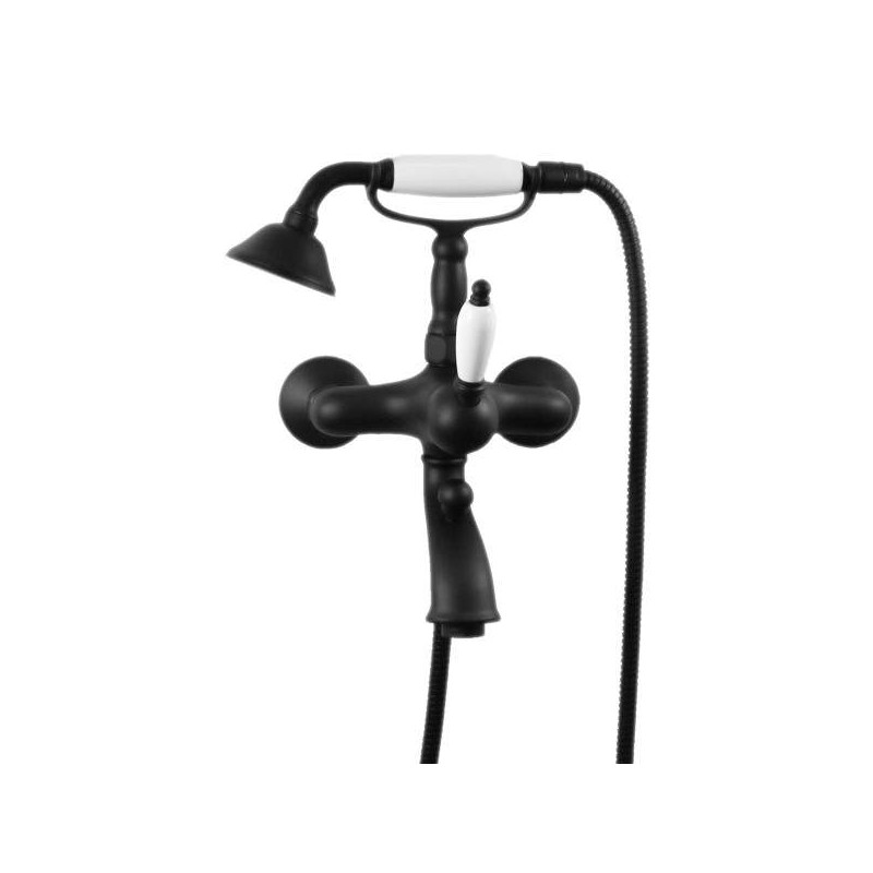 Stile retrò miscelatore esterno vasca colore nero opaco Gattoni Orta 2710/27NO.OLD