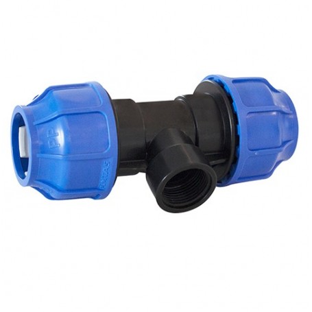 Tee polietilene filettato femmina 32×1“x32 – irrigazione